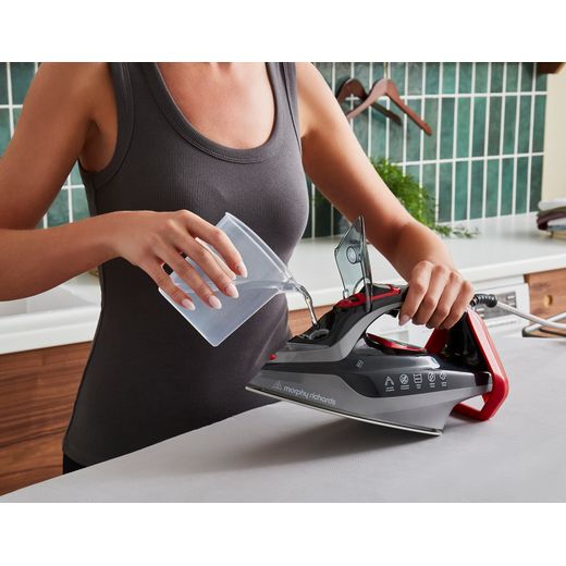 Morphy Richards Power Steam Elite 302012 3000 Watt Iron - Red / Black - Pouring water into iron